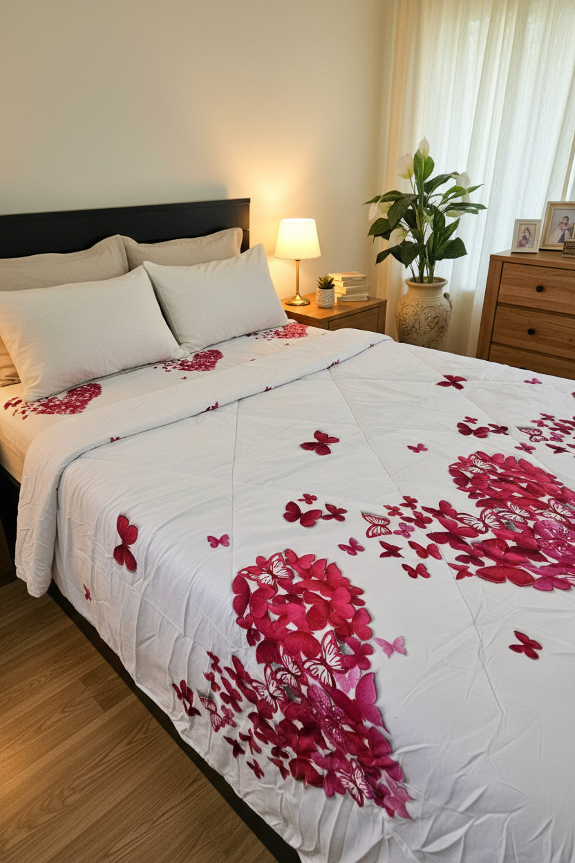 Reversible Elle 4pcs Duvet Set (Comforter Set) Queen Size. 100%Cotton Made in India $79.99