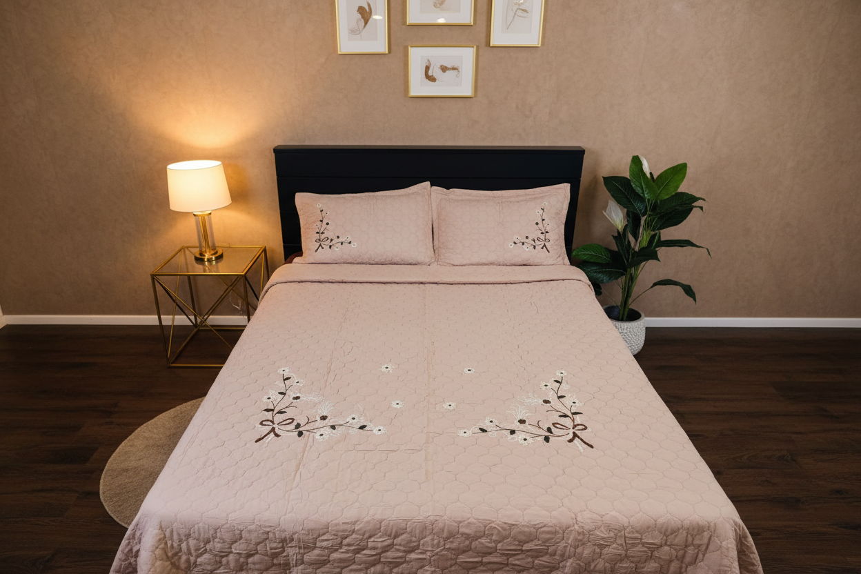 Beige Coverlet - Warm Taupe Luxury Bedroom