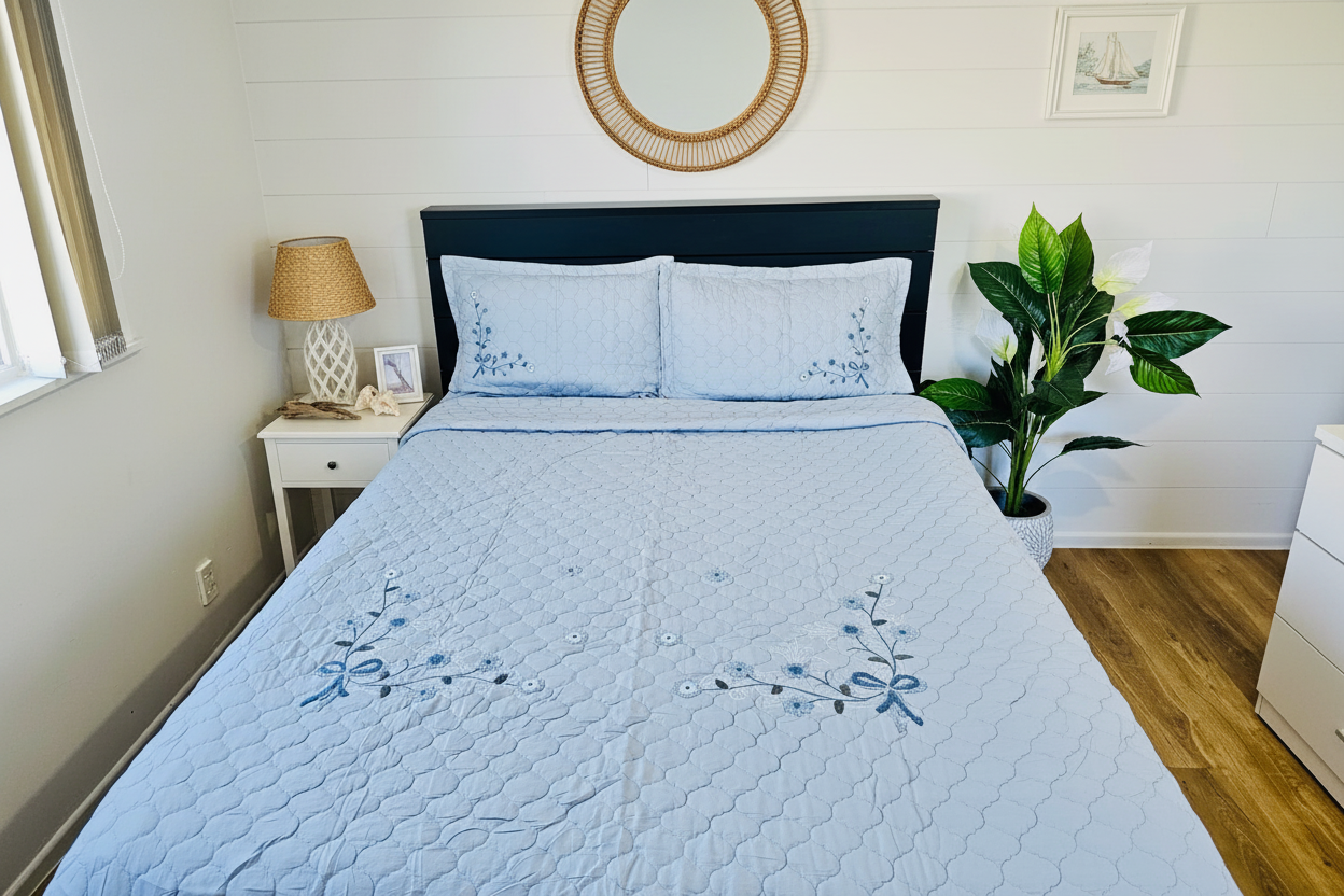 Blue Coverlet - Hamptons Bedroom