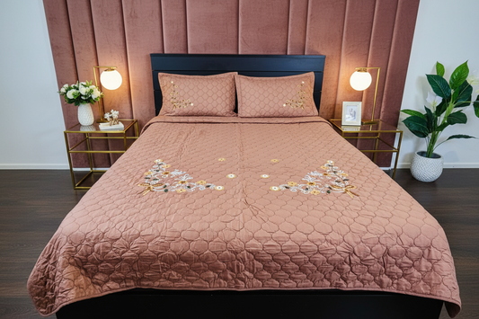 Brown Coverlet - Blush Luxury Bedroom