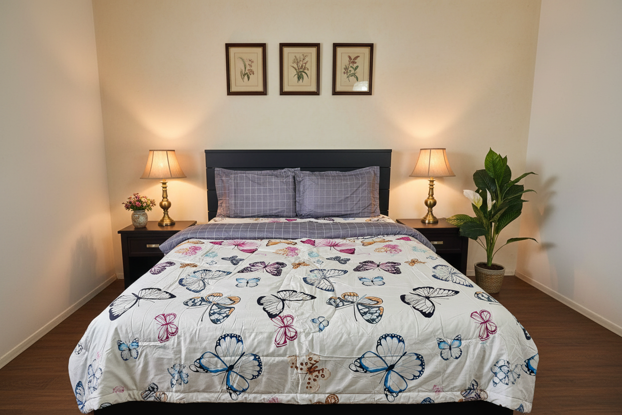 Butterfly Comforter - Luxurious Bedroom