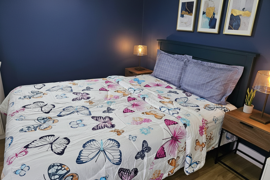 Butterfly Comforter - Navy Bedroom