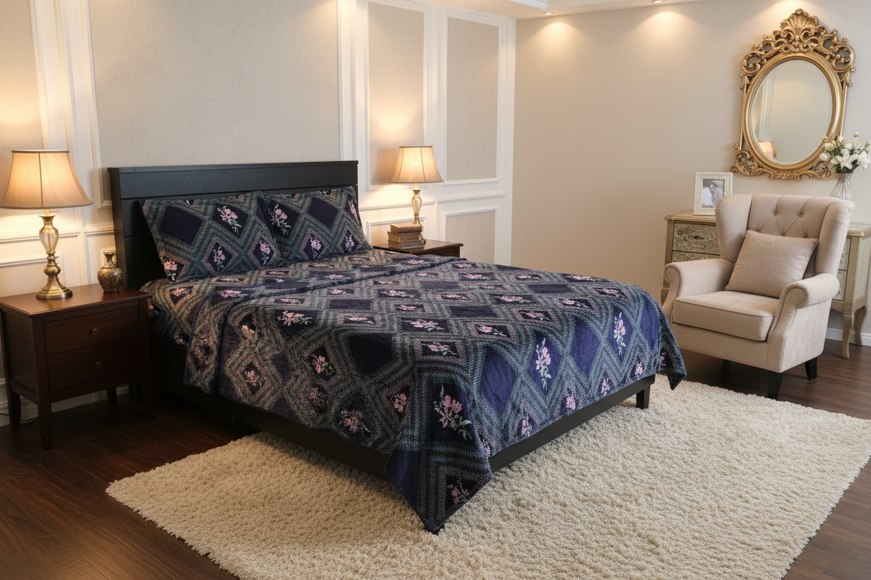 Navy Floral Bedding - Image 2