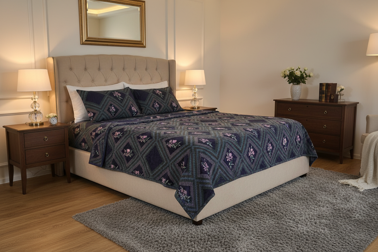Navy Floral Bedding - Image 4