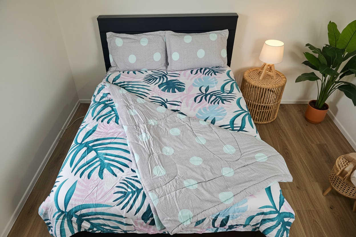 Tropical Leaf Comforter - Tropical Bedroom