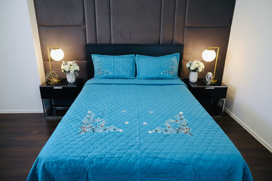 Turquoise Coverlet - Dark Luxury Bedroom